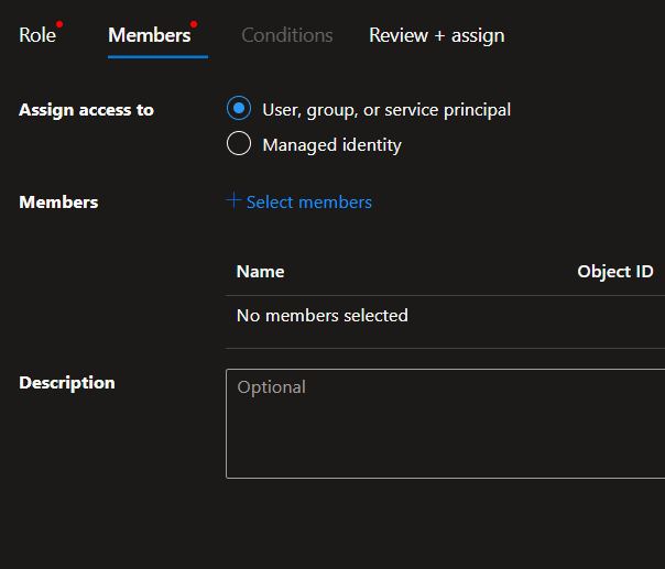 Click Members tab and Select members